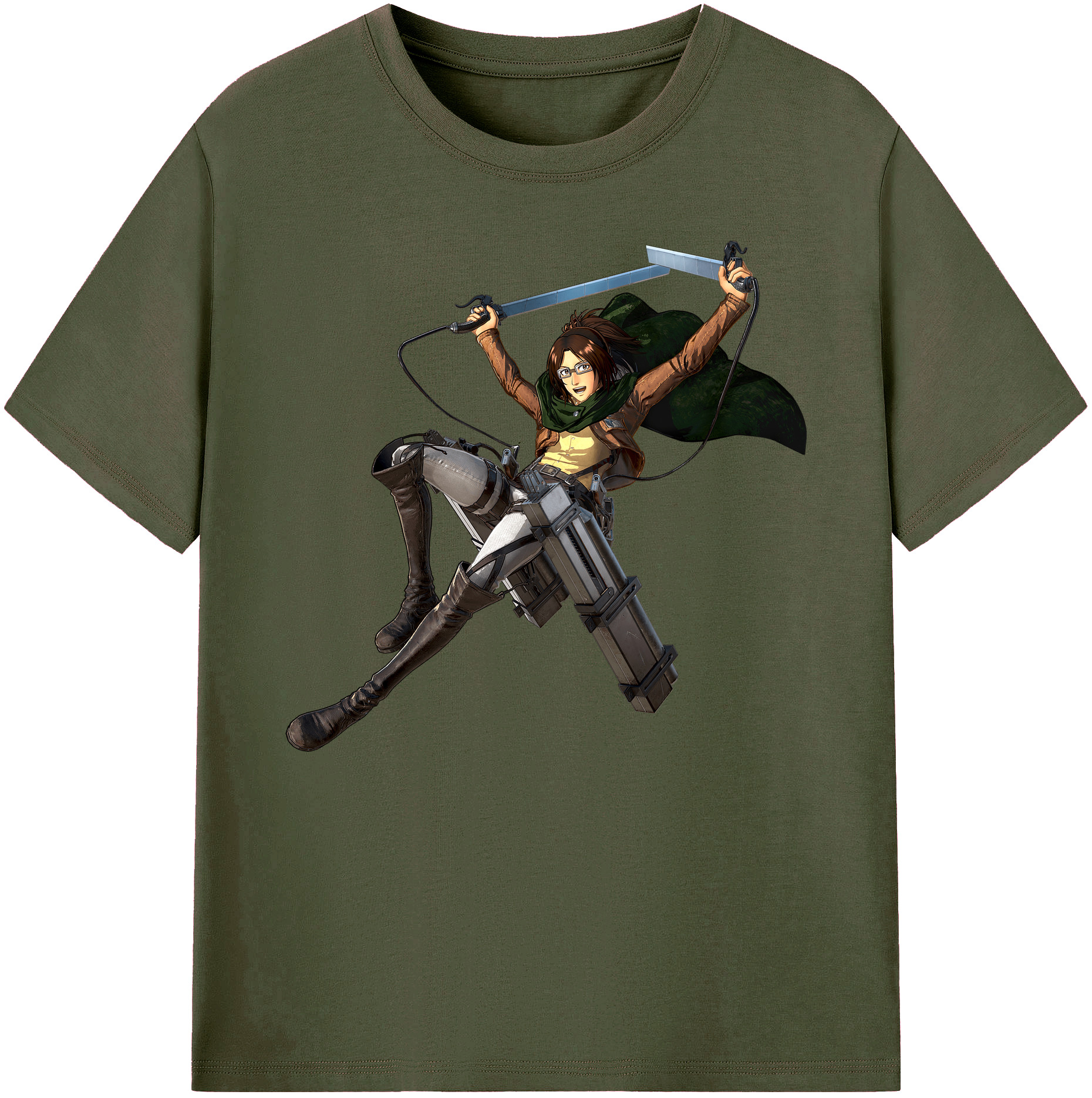 （画像用） 進撃の巨人 ハンジ·ゾエ Attack on Titan Hanji Zoe 綿100％ メンズ半袖Tシャツ｜肌触りやわらか＆通気性